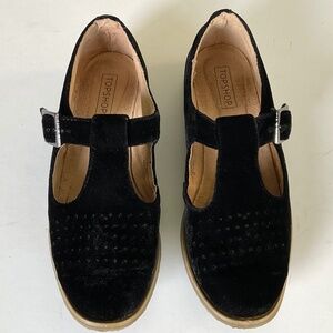 TOPSHOP Black Velvet T- Strap Mary Jane Size EU 39